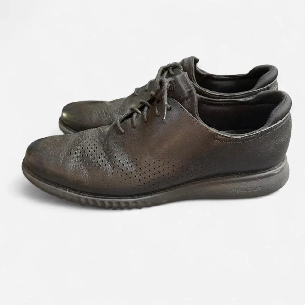 Cole Haan Men's 2.ZERØGRAND Laser Wingtip Oxfords Black Size 14M‎